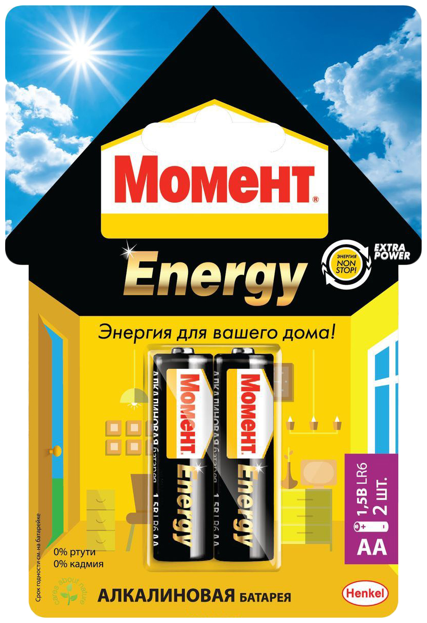 Батарейки Момент Energy 2098780 AA1,5V LR6 (х 2 блистер)