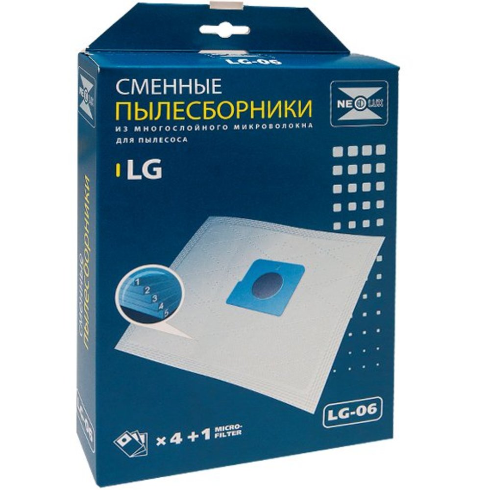 Комплект сменных мешков Пылесоса UNIVERSAL LG-06 ( 4+1 микрофильтр )