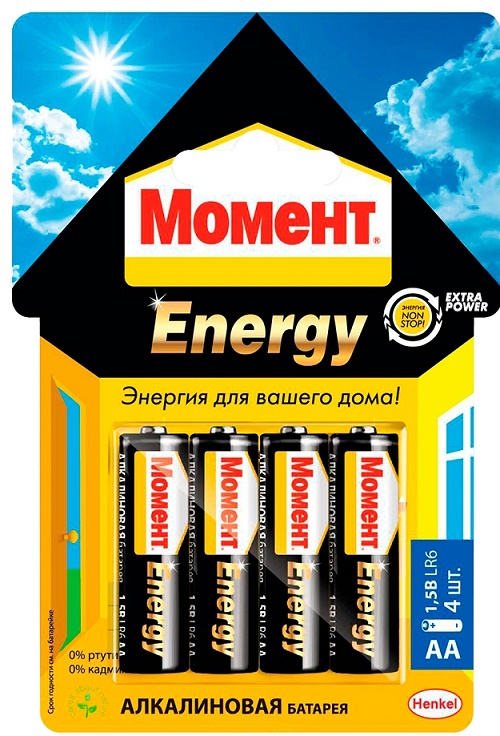 Батарейки Момент Energy 2098798 AA 1,5V LR6 (х 4 блистер)