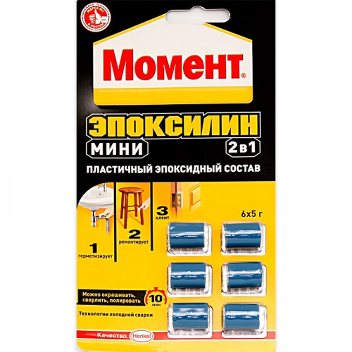 Эпоксилин <<Момент 2 в 1 Мини>> 1405795 (30 gr.12 шт.) в упаковке 5 шт.